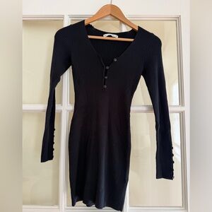 Abercrombie & Fitch Henley Sweater Dress - Black XSP